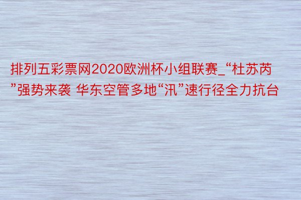 排列五彩票网2020欧洲杯小组联赛_“杜苏芮”强势来袭 华东空管多地“汛”速行径全力抗台