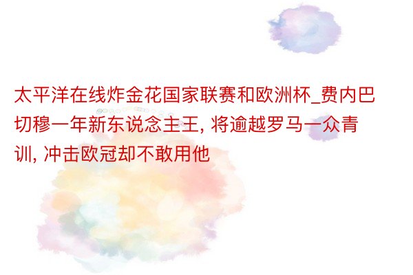 太平洋在线炸金花国家联赛和欧洲杯_费内巴切穆一年新东说念主王, 将逾越罗马一众青